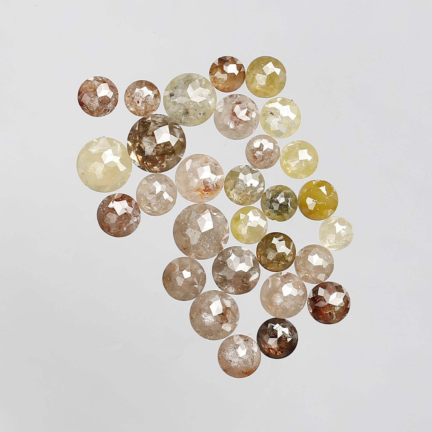 Round Rose Cut 4.62 Ct Multi Color Diamonds | 29 Pcs 2.5–4 mm Natural Loose Diamond Lot