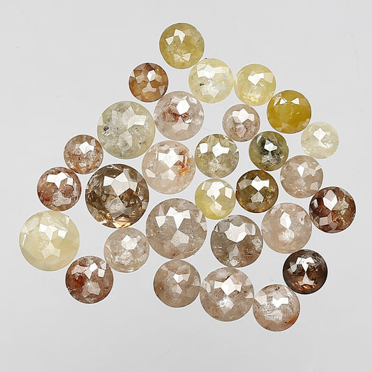 Round Rose Cut 4.62 Ct Multi Color Diamonds | 29 Pcs 2.5–4 mm Natural Loose Diamond Lot