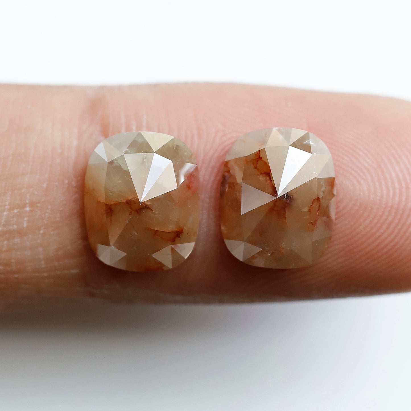 4.82 CT 9 MM Pair Of Oval Shape Salt and Pepper Diamond Rustic Red Grey Color Natural Loose Diamond