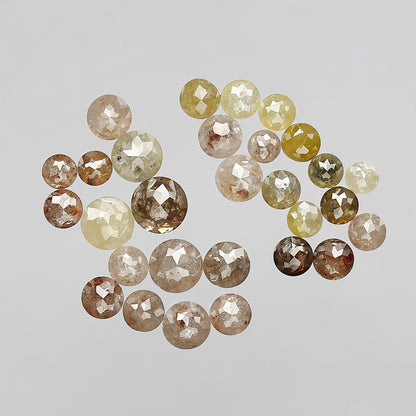 Round Rose Cut 4.62 Ct Multi Color Diamonds | 29 Pcs 2.5–4 mm Natural Loose Diamond Lot