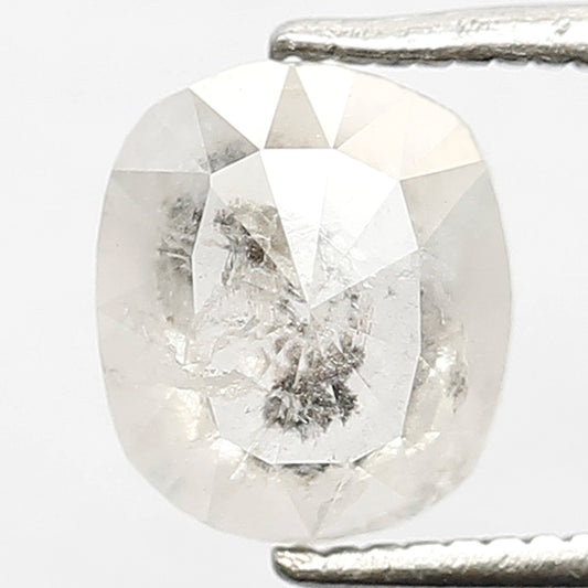 1.22 CT Fancy Grey white color With Beautiful Black Inclusion Oval Shape Natural loose Diamond Salt and Pepper For Body-Piercing Jewelry