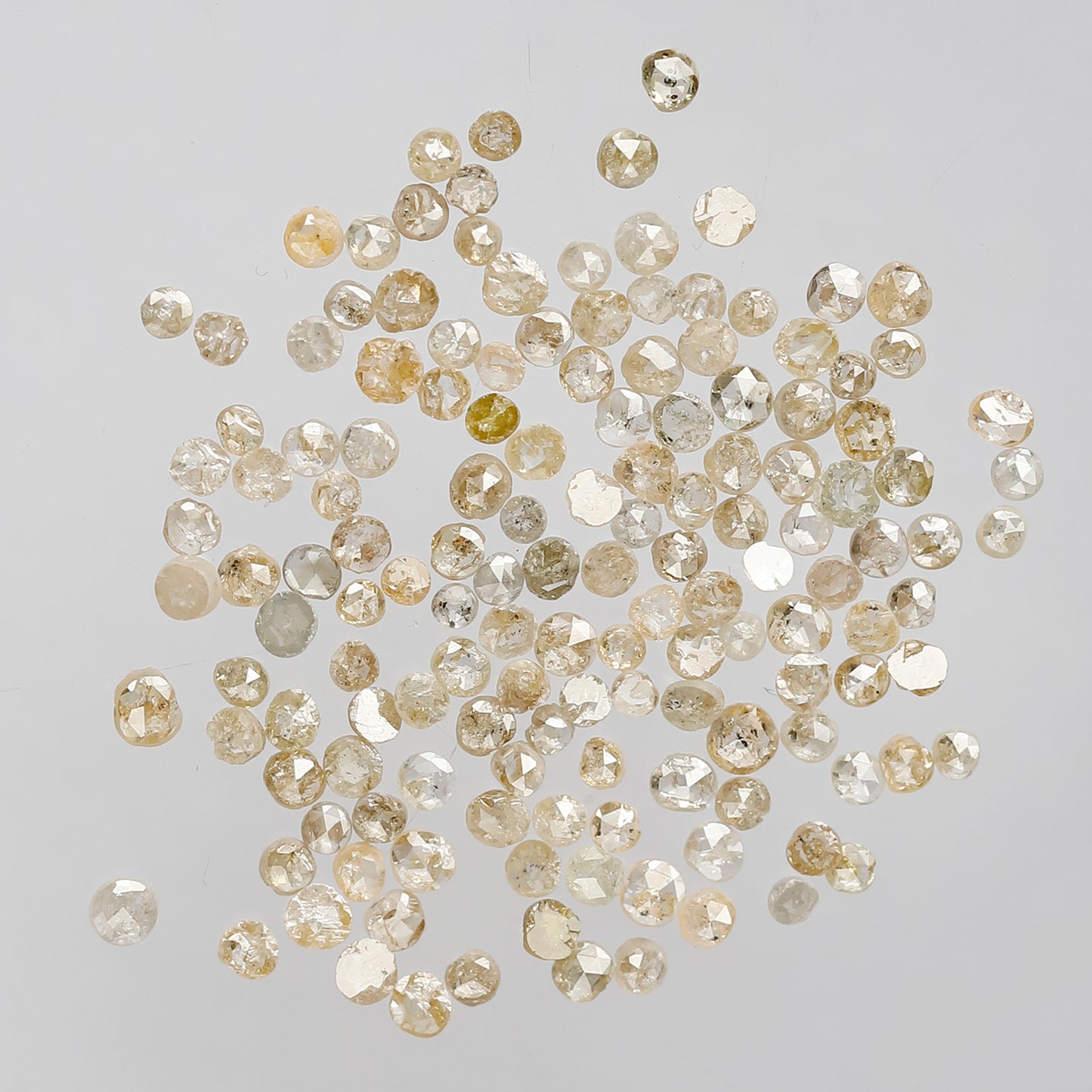 146 Pcs Natural Light Color Diamonds | 5.43 Ct Round Rose Cut 1.5–2.5 mm Loose Diamond Lot