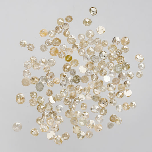 146 Pcs Natural Light Color Diamonds | 5.43 Ct Round Rose Cut 1.5–2.5 mm Loose Diamond Lot