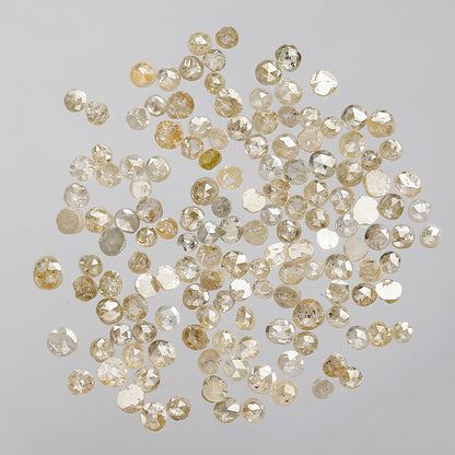 146 Pcs Natural Light Color Diamonds | 5.43 Ct Round Rose Cut 1.5–2.5 mm Loose Diamond Lot