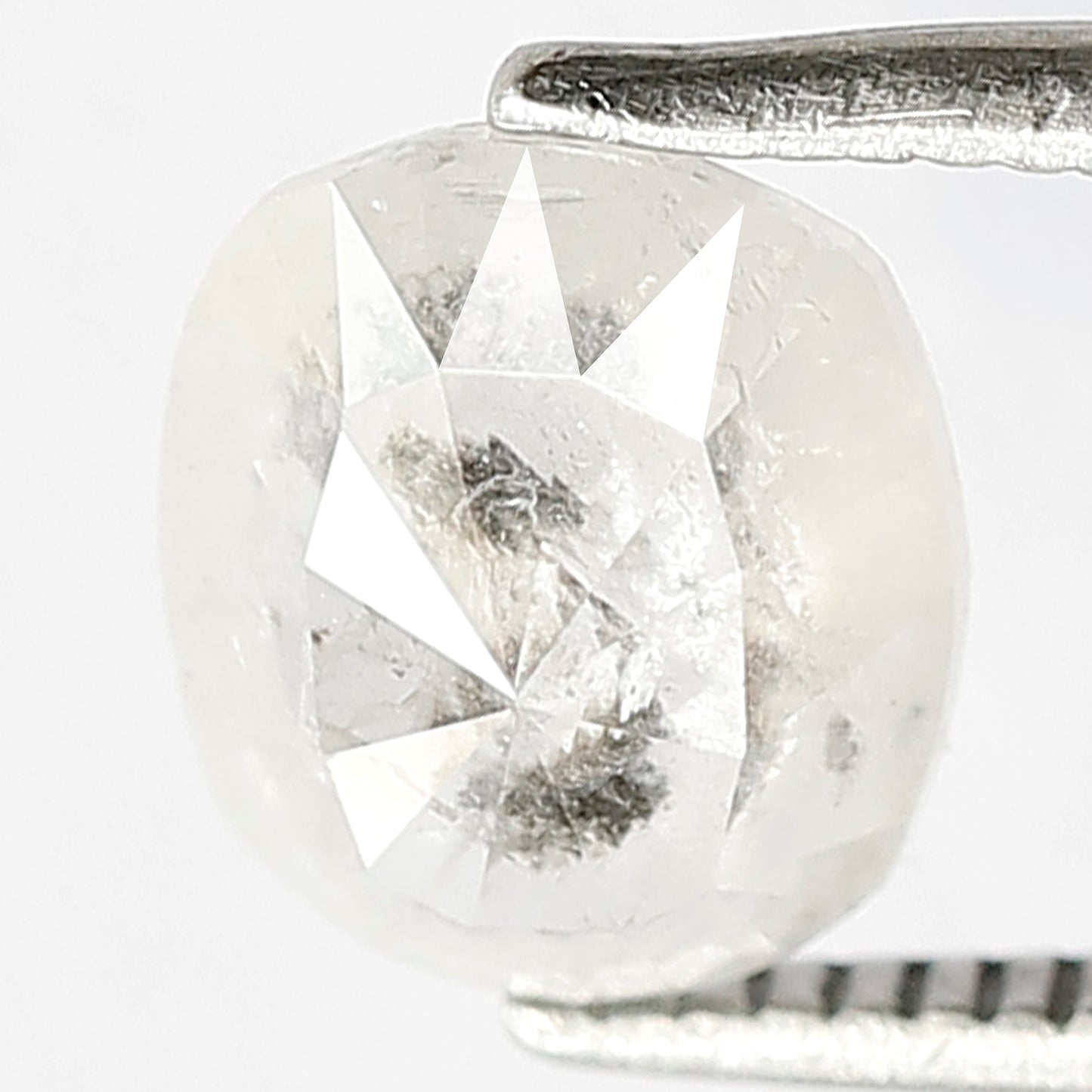 1.22 CT Fancy Grey white color With Beautiful Black Inclusion Oval Shape Natural loose Diamond Salt and Pepper For Body-Piercing Jewelry