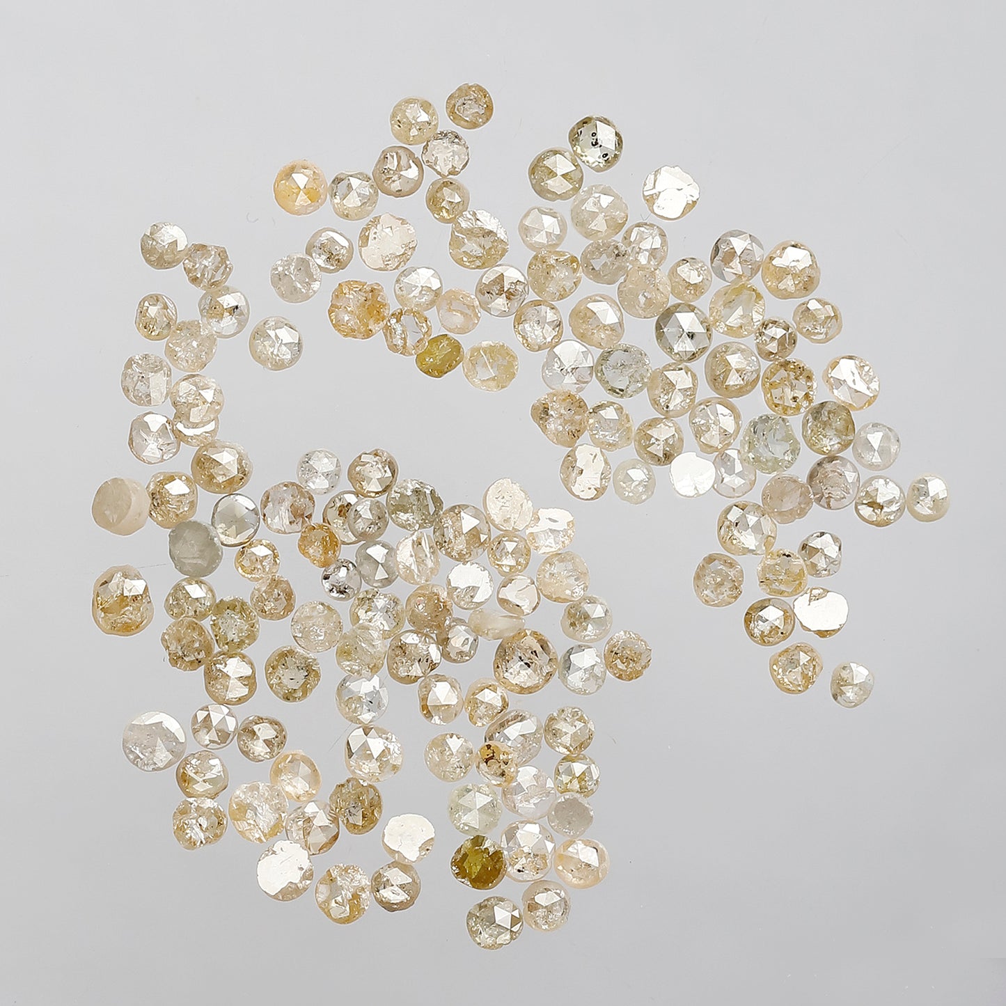 146 Pcs Natural Light Color Diamonds | 5.43 Ct Round Rose Cut 1.5–2.5 mm Loose Diamond Lot