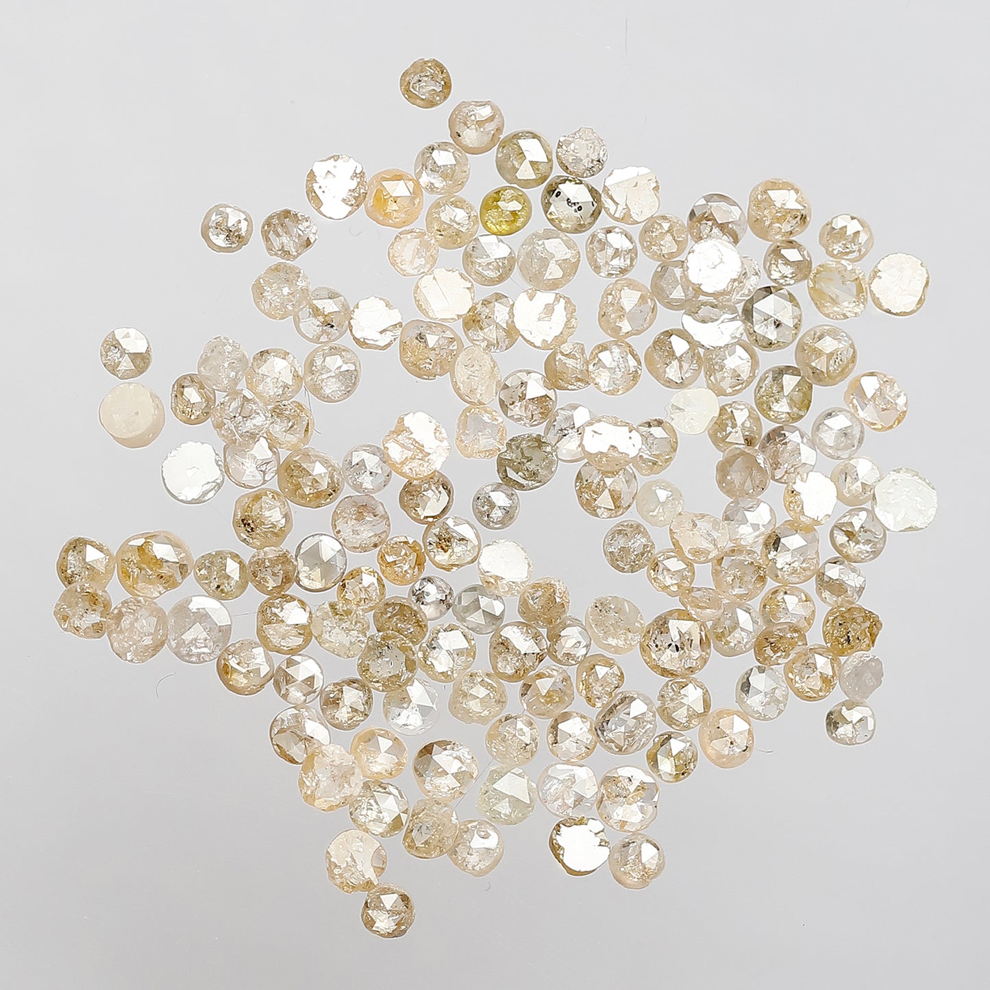 146 Pcs Natural Light Color Diamonds | 5.43 Ct Round Rose Cut 1.5–2.5 mm Loose Diamond Lot