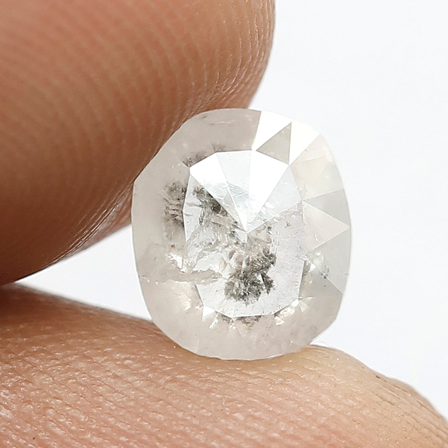 1.22 CT Fancy Grey white color With Beautiful Black Inclusion Oval Shape Natural loose Diamond Salt and Pepper For Body-Piercing Jewelry