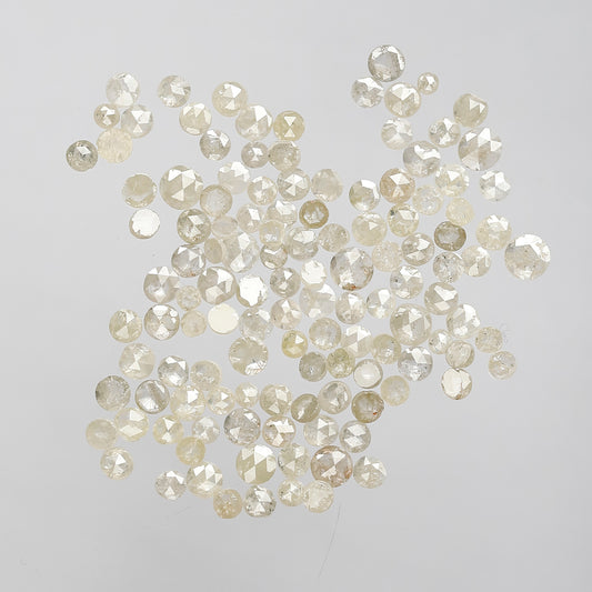 5.79 Ct 124 Pcs Round Rose Cut Light Yellow Diamonds | 1.5–3 mm Conflict Free Loose Lot