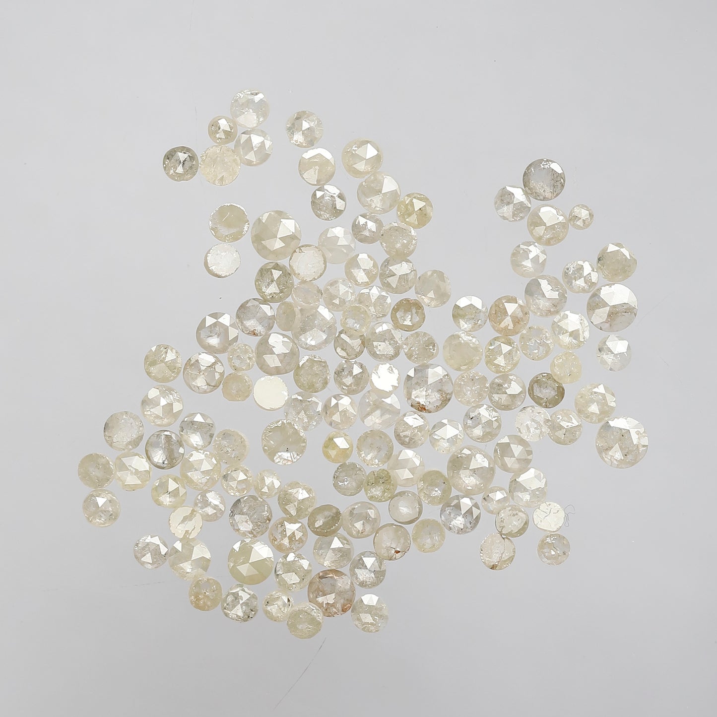 5.79 Ct 124 Pcs Round Rose Cut Light Yellow Diamonds | 1.5–3 mm Conflict Free Loose Lot