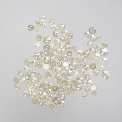 5.79 Ct 124 Pcs Round Rose Cut Light Yellow Diamonds | 1.5–3 mm Conflict Free Loose Lot