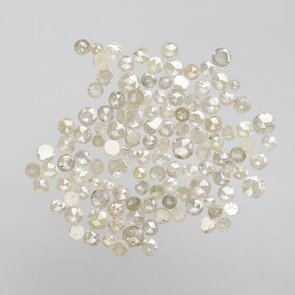 5.79 Ct 124 Pcs Round Rose Cut Light Yellow Diamonds | 1.5–3 mm Conflict Free Loose Lot