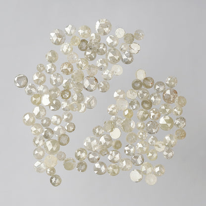 5.79 Ct 124 Pcs Round Rose Cut Light Yellow Diamonds | 1.5–3 mm Conflict Free Loose Lot