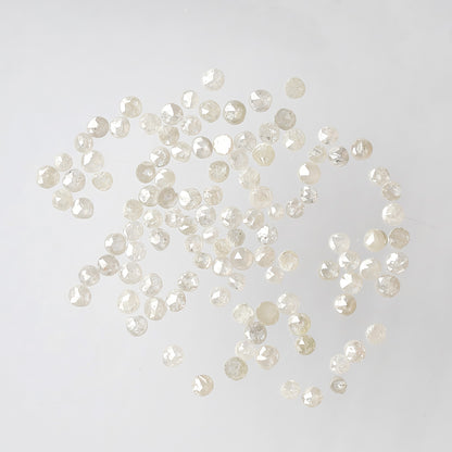 5.87 Ct Round Rose Cut Diamond Lot | 112 Pcs White Gray Salt & Pepper Diamonds for Jewelry