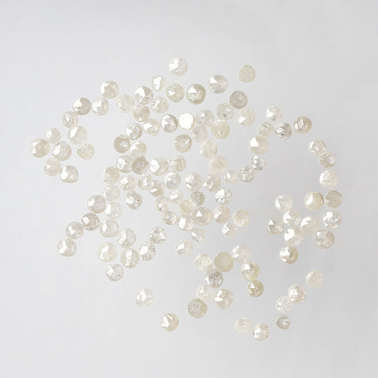 5.87 Ct Round Rose Cut Diamond Lot | 112 Pcs White Gray Salt & Pepper Diamonds for Jewelry