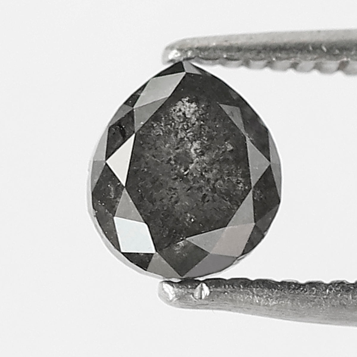 0.92 CT Pear Shape Salt and Pepper Diamond 5.70 MM black grey Color Loose Natural Diamond For Wedding Ring