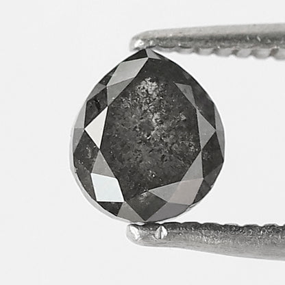 0.92 CT Pear Shape Salt and Pepper Diamond 5.70 MM black grey Color Loose Natural Diamond For Wedding Ring