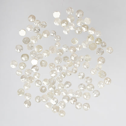 5.87 Ct Round Rose Cut Diamond Lot | 112 Pcs White Gray Salt & Pepper Diamonds for Jewelry