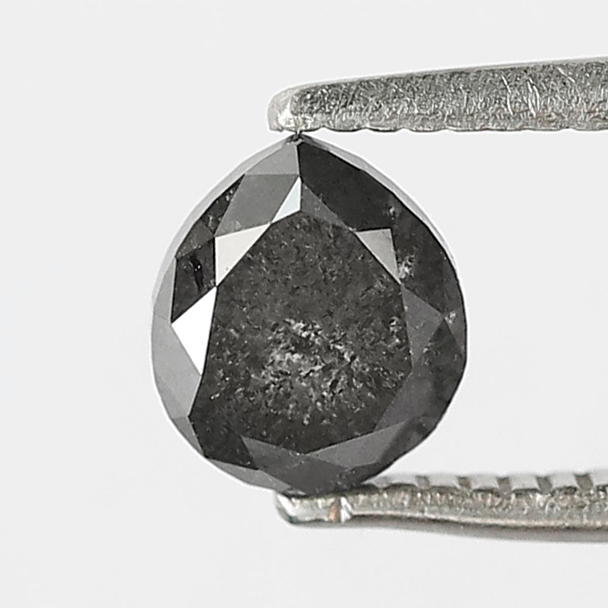 0.92 CT Pear Shape Salt and Pepper Diamond 5.70 MM black grey Color Loose Natural Diamond For Wedding Ring