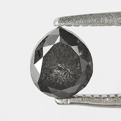 0.92 CT Pear Shape Salt and Pepper Diamond 5.70 MM black grey Color Loose Natural Diamond For Wedding Ring