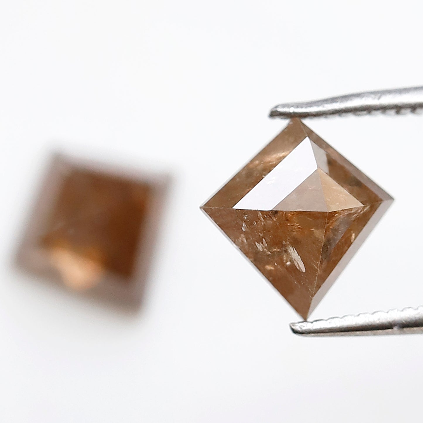 Pair Of 2.57 CT Kite Shape 8.70 mm Rustic Translucent Brown Color Natural Loose Diamond