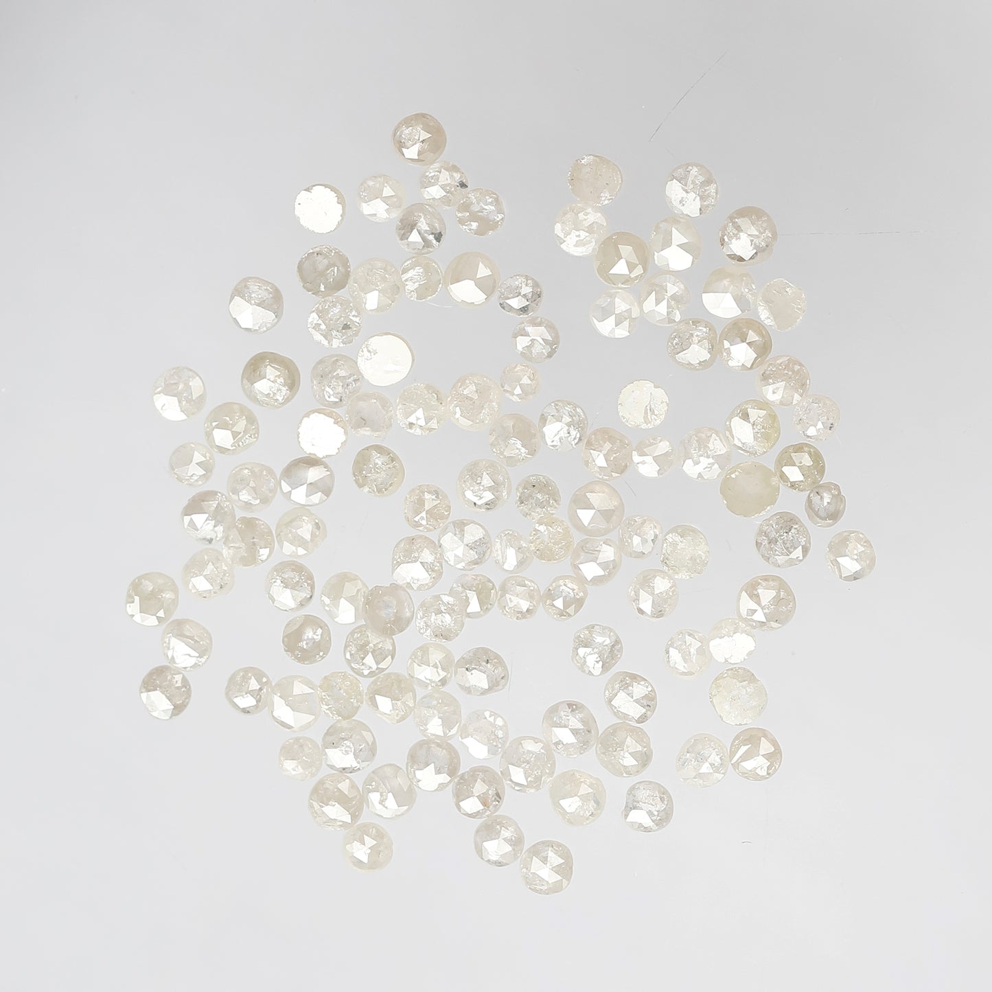 5.87 Ct Round Rose Cut Diamond Lot | 112 Pcs White Gray Salt & Pepper Diamonds for Jewelry