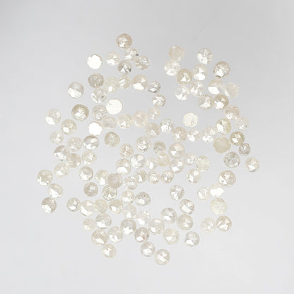 5.87 Ct Round Rose Cut Diamond Lot | 112 Pcs White Gray Salt & Pepper Diamonds for Jewelry