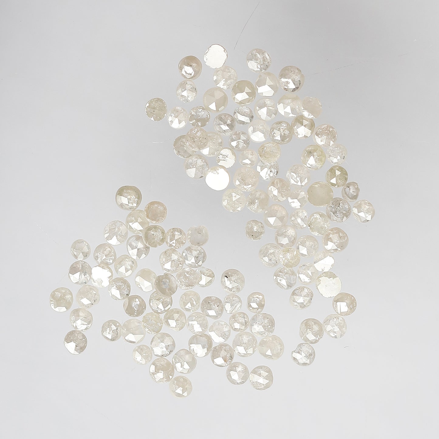 5.87 Ct Round Rose Cut Diamond Lot | 112 Pcs White Gray Salt & Pepper Diamonds for Jewelry