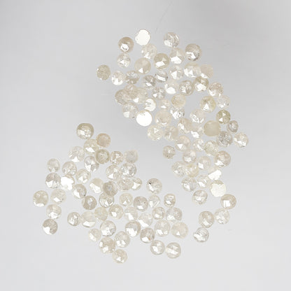 5.87 Ct Round Rose Cut Diamond Lot | 112 Pcs White Gray Salt & Pepper Diamonds for Jewelry