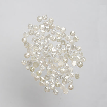 5.87 Ct Round Rose Cut Diamond Lot | 112 Pcs White Gray Salt & Pepper Diamonds for Jewelry