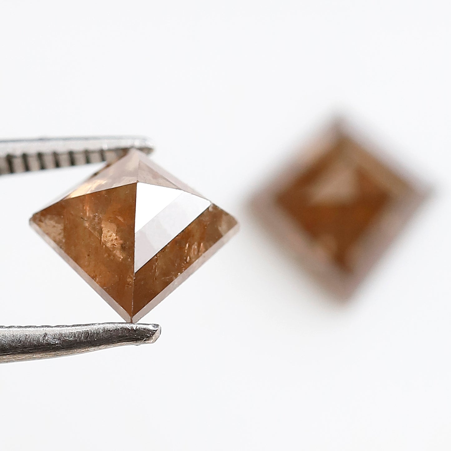 Pair Of 2.57 CT Kite Shape 8.70 mm Rustic Translucent Brown Color Natural Loose Diamond