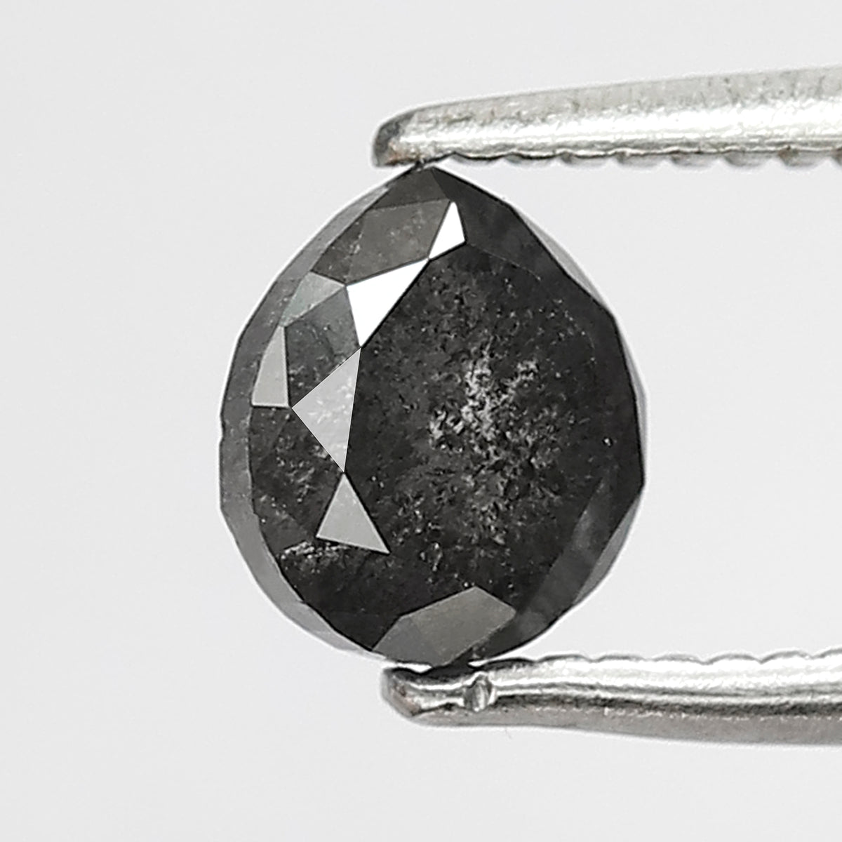 0.92 CT Pear Shape Salt and Pepper Diamond 5.70 MM black grey Color Loose Natural Diamond For Wedding Ring