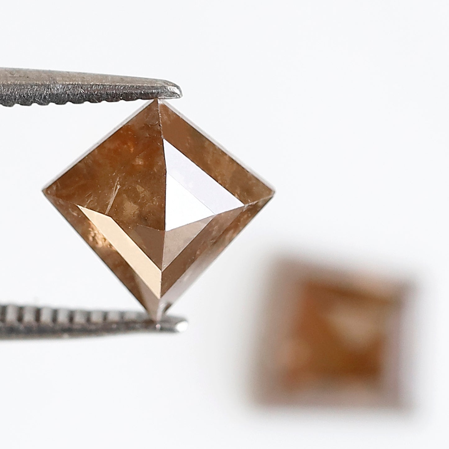 Pair Of 2.57 CT Kite Shape 8.70 mm Rustic Translucent Brown Color Natural Loose Diamond
