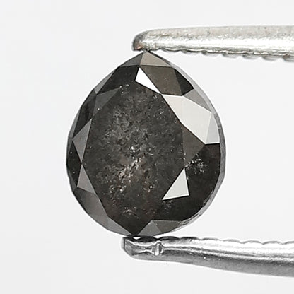 0.92 CT Pear Shape Salt and Pepper Diamond 5.70 MM black grey Color Loose Natural Diamond For Wedding Ring
