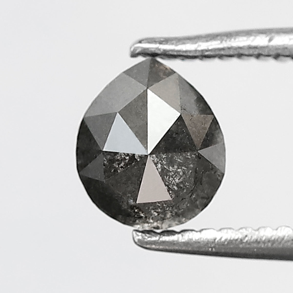 0.92 CT Pear Shape Salt and Pepper Diamond 5.70 MM black grey Color Loose Natural Diamond For Wedding Ring
