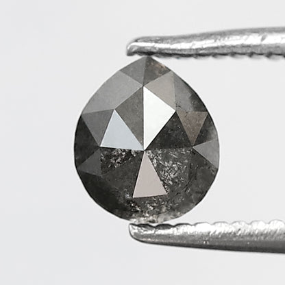 0.92 CT Pear Shape Salt and Pepper Diamond 5.70 MM black grey Color Loose Natural Diamond For Wedding Ring