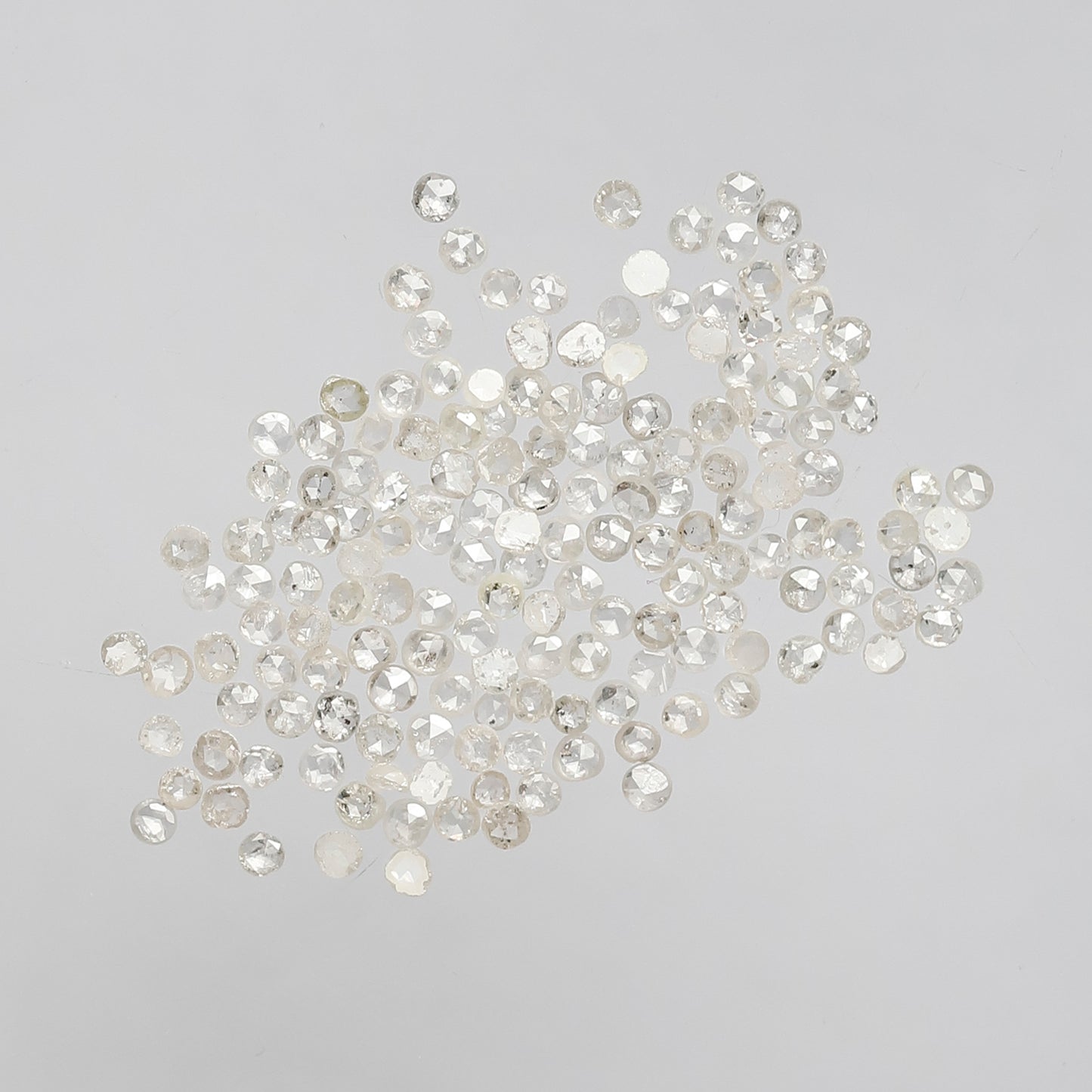2.31 Ct Round Rose Cut Salt & Pepper Diamonds | 1.2–1.5 mm Natural White SI Clarity Loose Diamonds