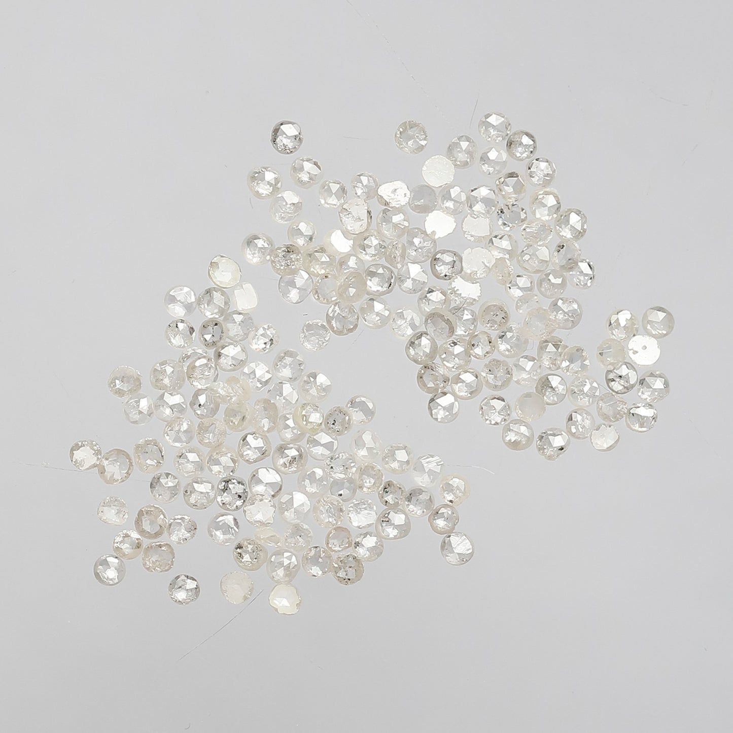 2.31 Ct Round Rose Cut Salt & Pepper Diamonds | 1.2–1.5 mm Natural White SI Clarity Loose Diamonds