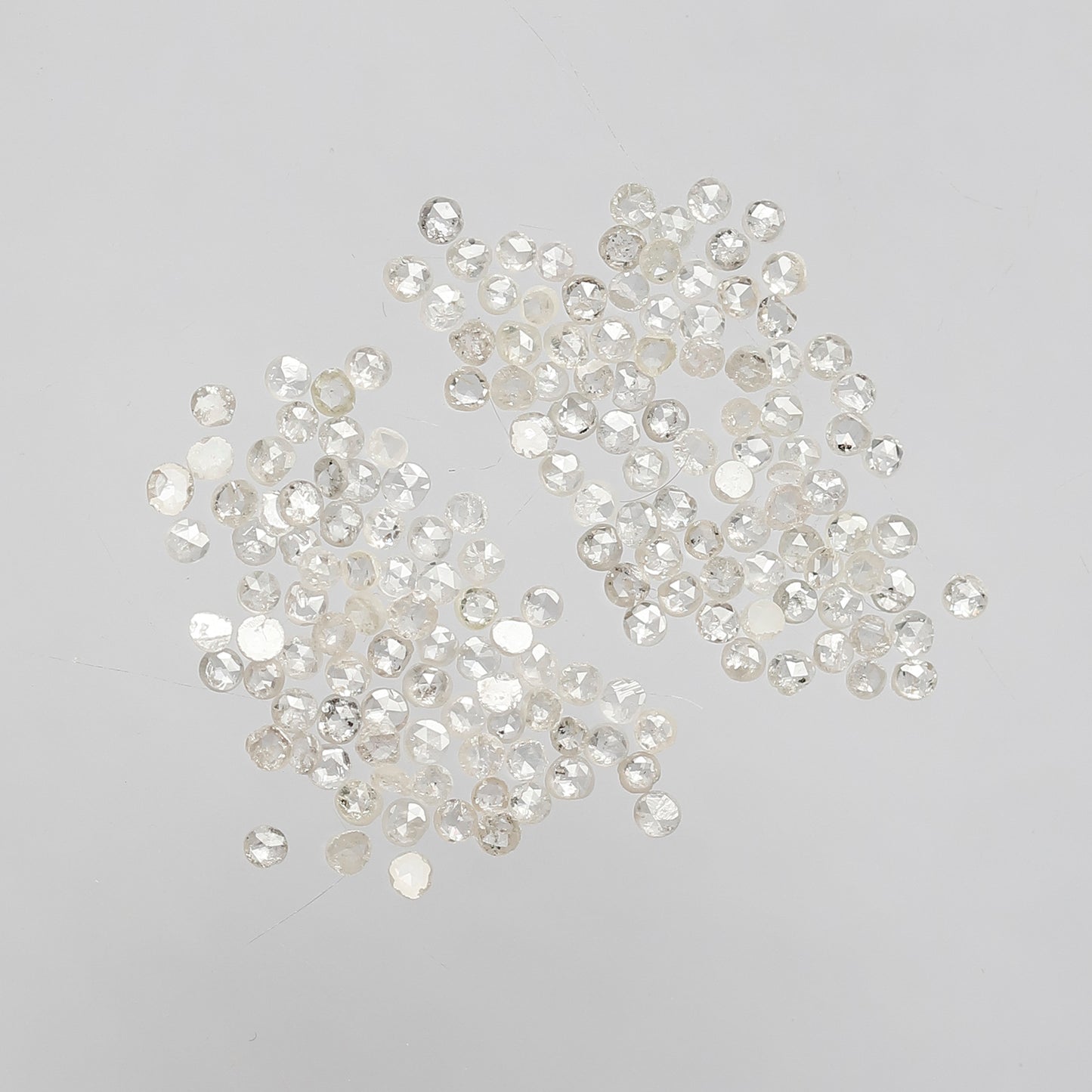 2.31 Ct Round Rose Cut Salt & Pepper Diamonds | 1.2–1.5 mm Natural White SI Clarity Loose Diamonds