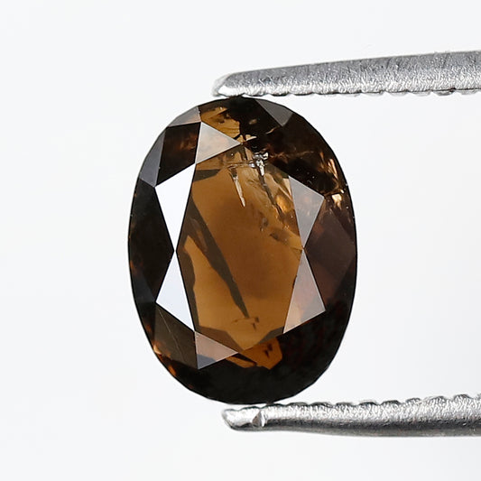 1.86 Ct 8 MM Oval Shape Salt and Pepper Diamond Loose Natural Champagne Red Color Diamond
