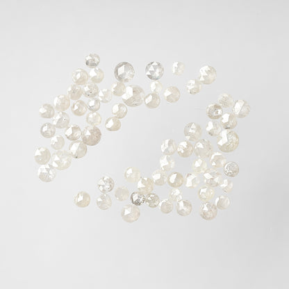 Natural 3.58 Ct Round Rose Cut Diamonds | 1.8–3 mm White Salt & Pepper Diamond Lot | 66 Pcs