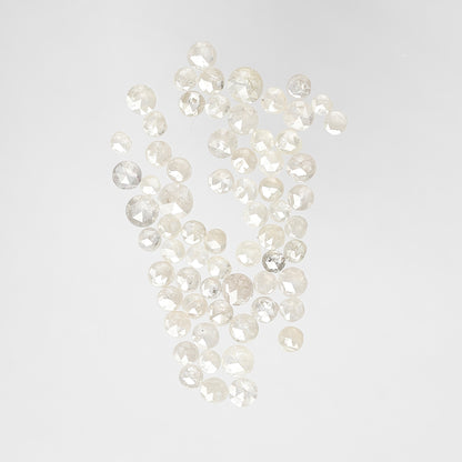 Natural 3.58 Ct Round Rose Cut Diamonds | 1.8–3 mm White Salt & Pepper Diamond Lot | 66 Pcs