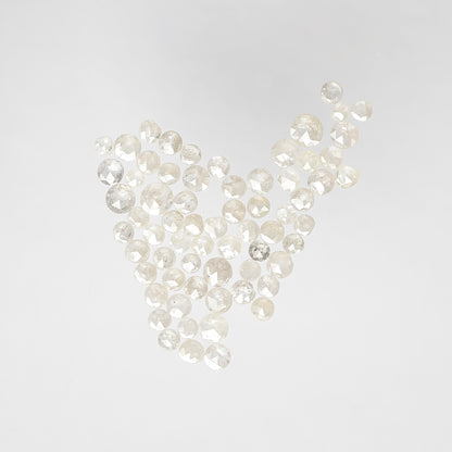 Natural 3.58 Ct Round Rose Cut Diamonds | 1.8–3 mm White Salt & Pepper Diamond Lot | 66 Pcs