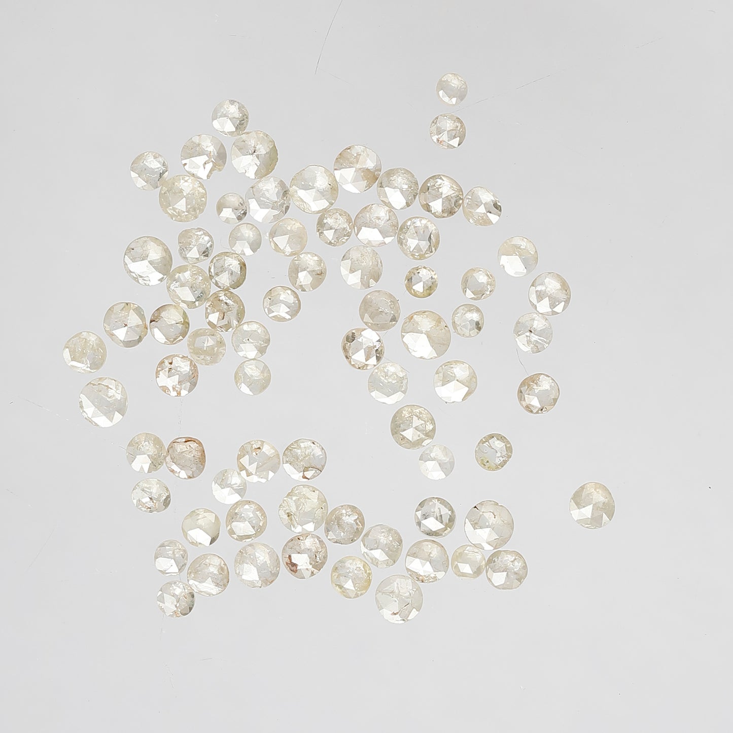 2.57 Ct 74 Pcs Round Rose Cut Light Yellow Diamonds | Natural Loose Diamond Lot