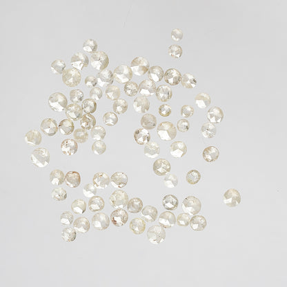 2.57 Ct 74 Pcs Round Rose Cut Light Yellow Diamonds | Natural Loose Diamond Lot