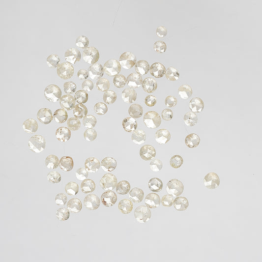 2.57 Ct 74 Pcs Round Rose Cut Light Yellow Diamonds | Natural Loose Diamond Lot