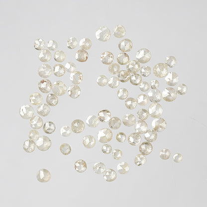 2.57 Ct 74 Pcs Round Rose Cut Light Yellow Diamonds | Natural Loose Diamond Lot