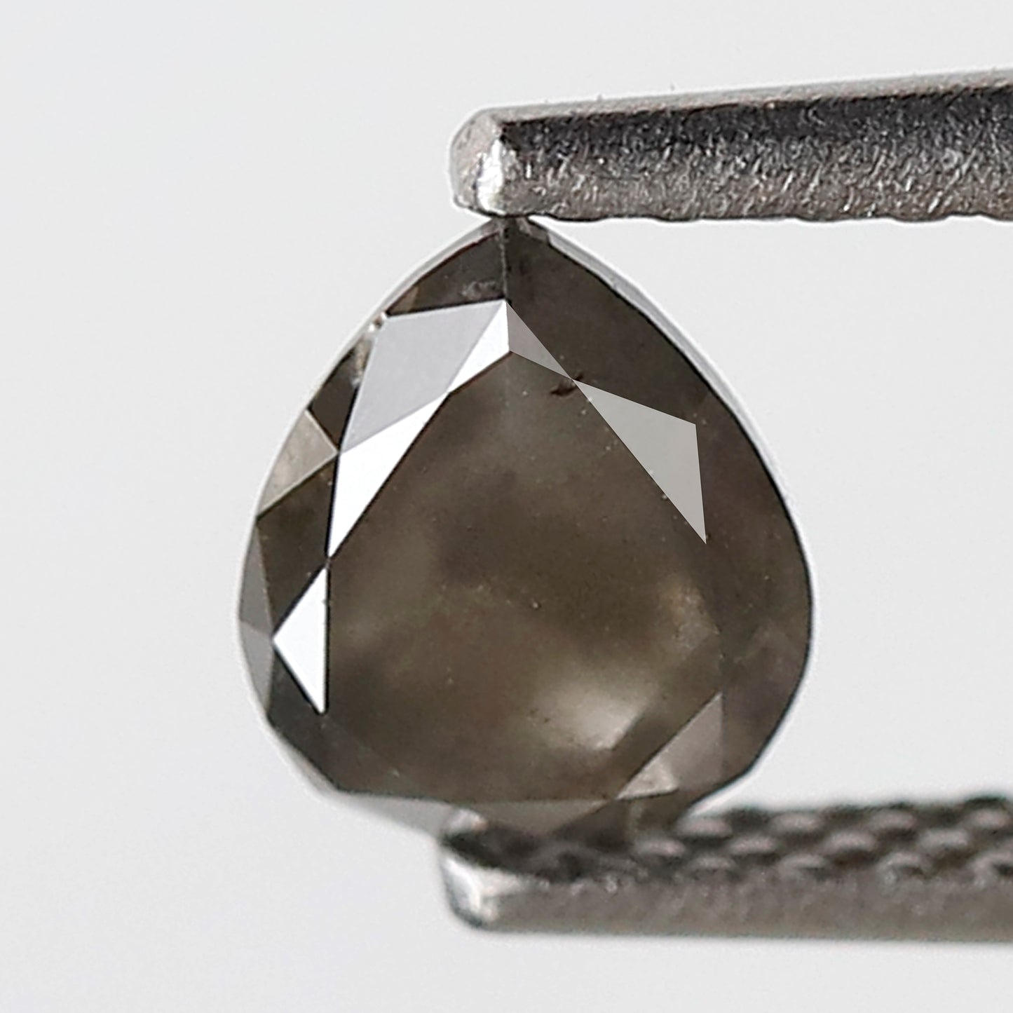 0.66 CT 5.80 MM Pear Shape Salt and Pepper Diamond Loose Natural Grey Black Color Diamond