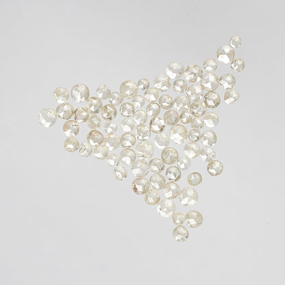 2.57 Ct 74 Pcs Round Rose Cut Light Yellow Diamonds | Natural Loose Diamond Lot