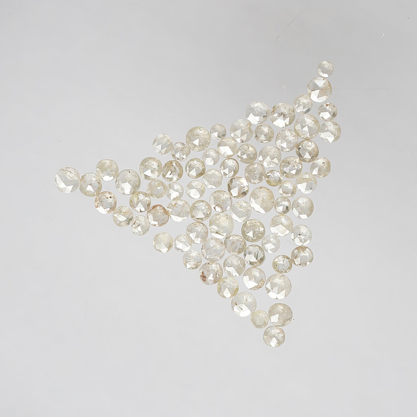 2.57 Ct 74 Pcs Round Rose Cut Light Yellow Diamonds | Natural Loose Diamond Lot